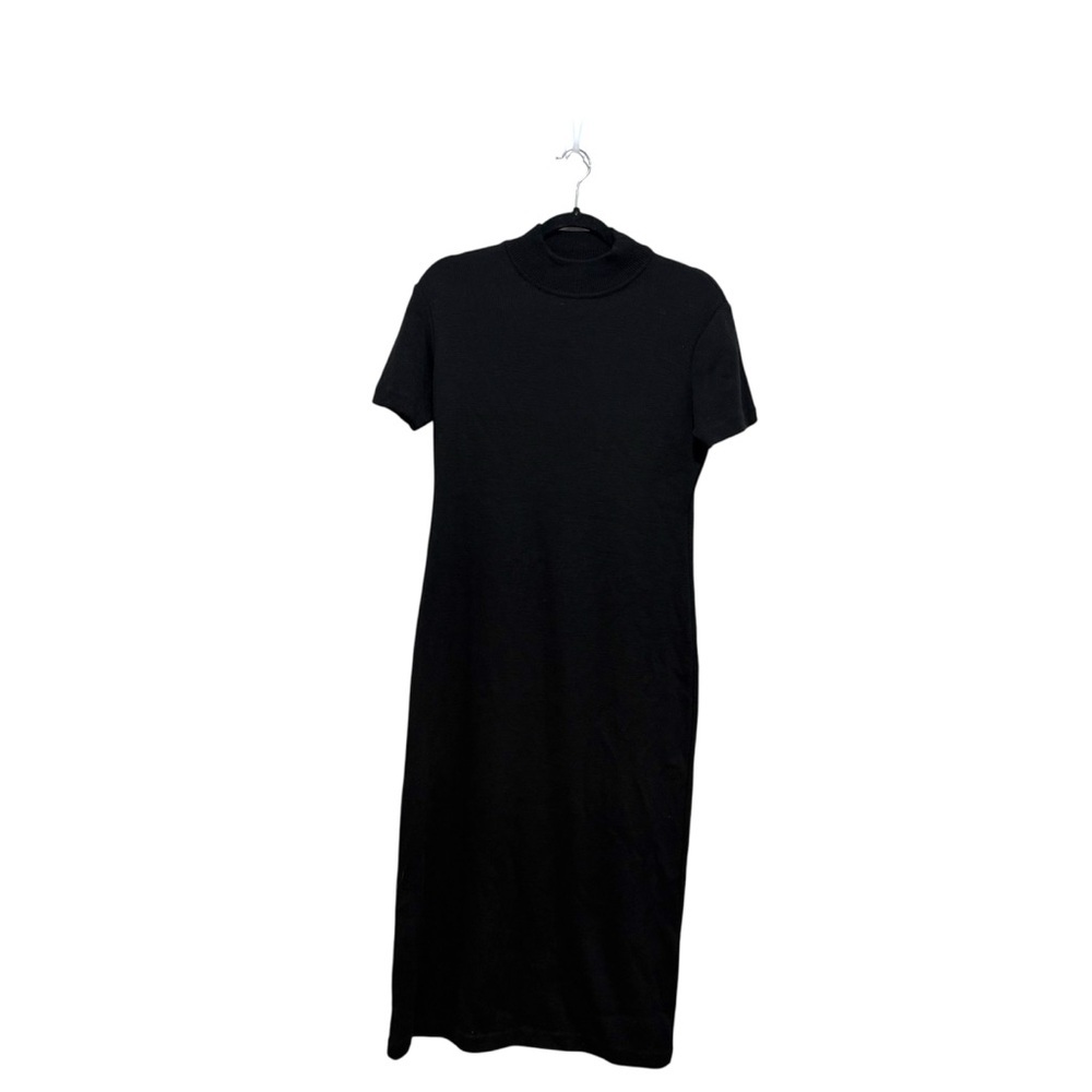 Plaza south black wool blend midi dress SP